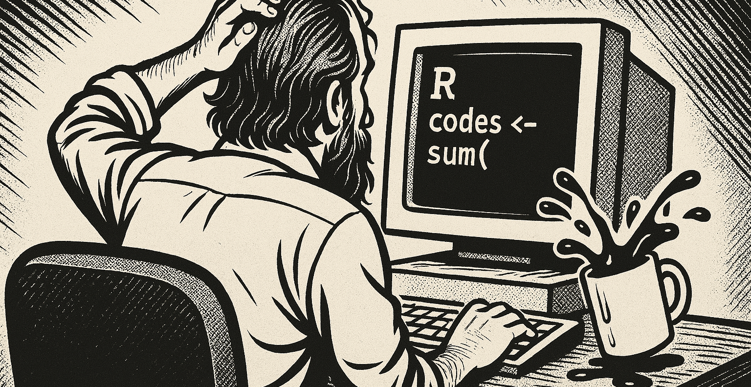 Confused man trying to run some R code